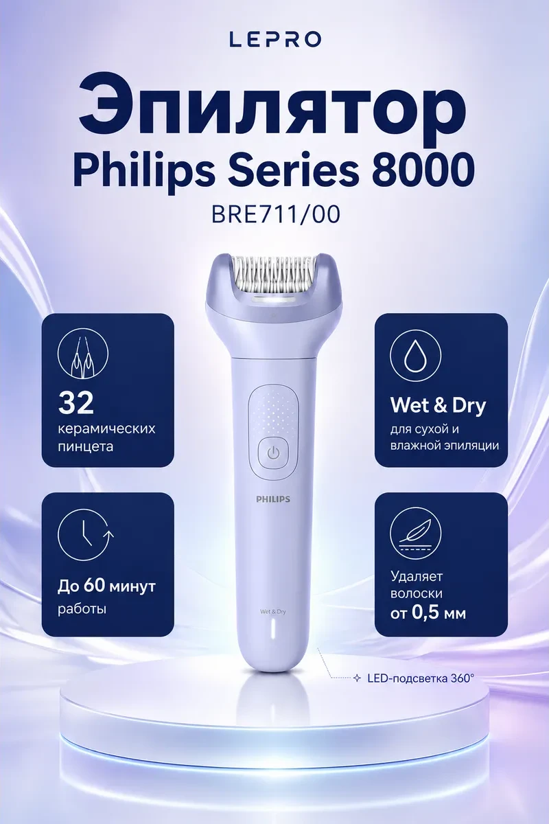 Эпилятор Philips Серии 8000 BRE711/00