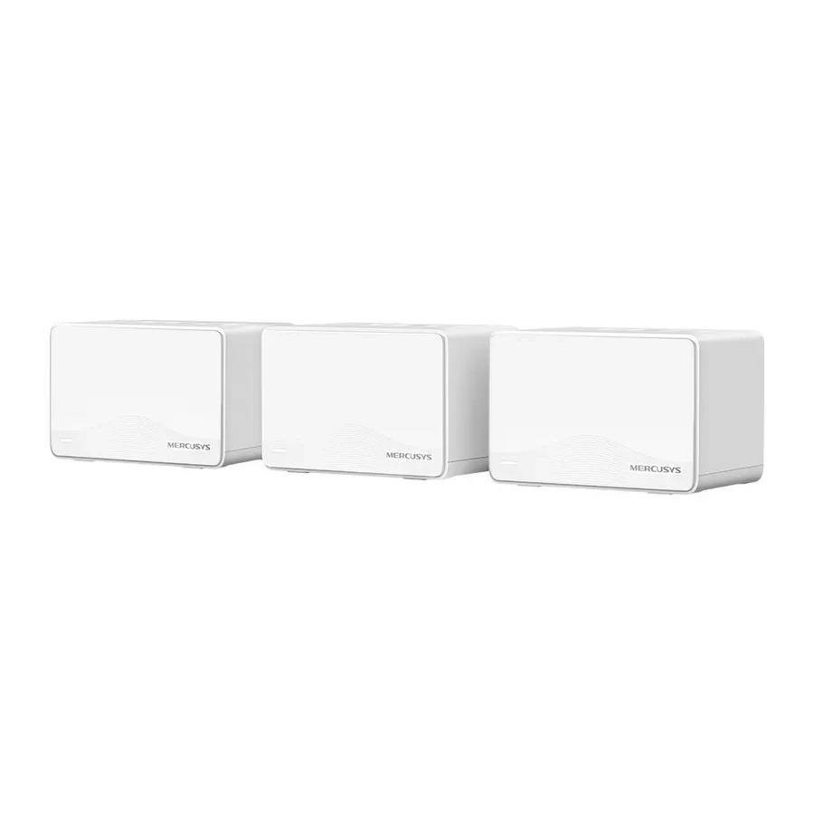 Домашняя Mesh Wi-Fi система GbE BE3600 Mercusys Halo H25BE(3-pack) Wi-Fi 7 BE3600 Домашняя Mesh-система Wi-Fi 7 Скорость: 688 Мбит/с для 2.4 ГГц + 2880 Мбит/с для 5 ГГц, внутренние антенны, 3 × гигабитных порта (автоопределение WAN/LAN), MLO, 4096-QAM, OF — 2