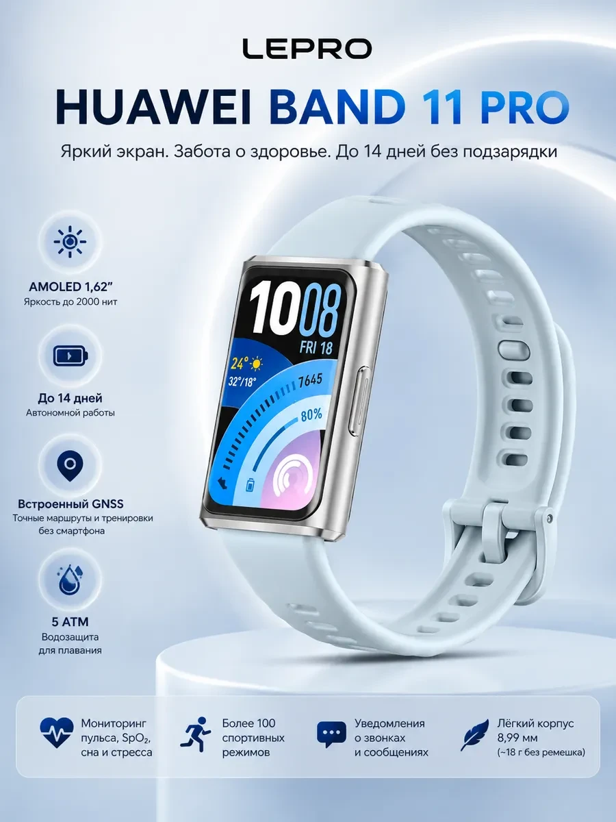 Умный браслет Huawei Band 11 Pro Candy-B49F Blue