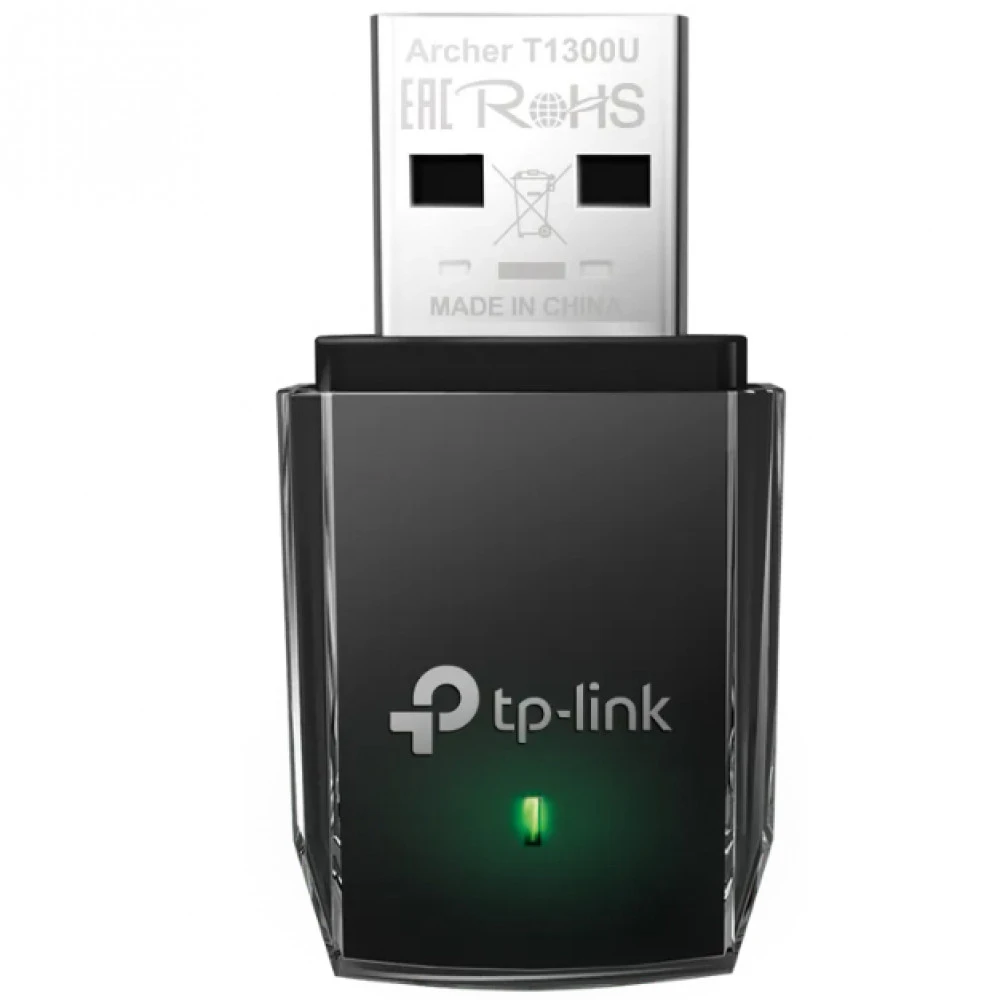 Archer T1300U <Двухдиапазонный Wi‑Fi USB‑адаптер, 867 Мбит/с на 5 ГГц + 400 Мбит/с на 2,4 ГГц, 802.11ac/a/b/g/n, интерфейс USB 3.0, MU-MIMO, поддержка ОС – Windows 10/8.1/8/7/XP, Mac OS X> — 2