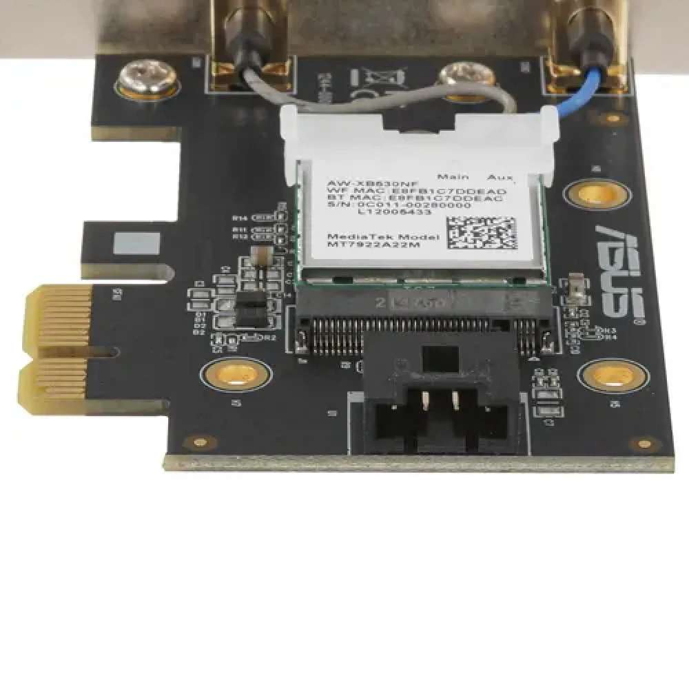 Сетевая карта Asus Wireless PCE-AXE5400, 802.11a/b/g/n/ac/ax, 574/2402/2402Мбит/с,2.4/5/6GHz,PCI-Ex1 — 3