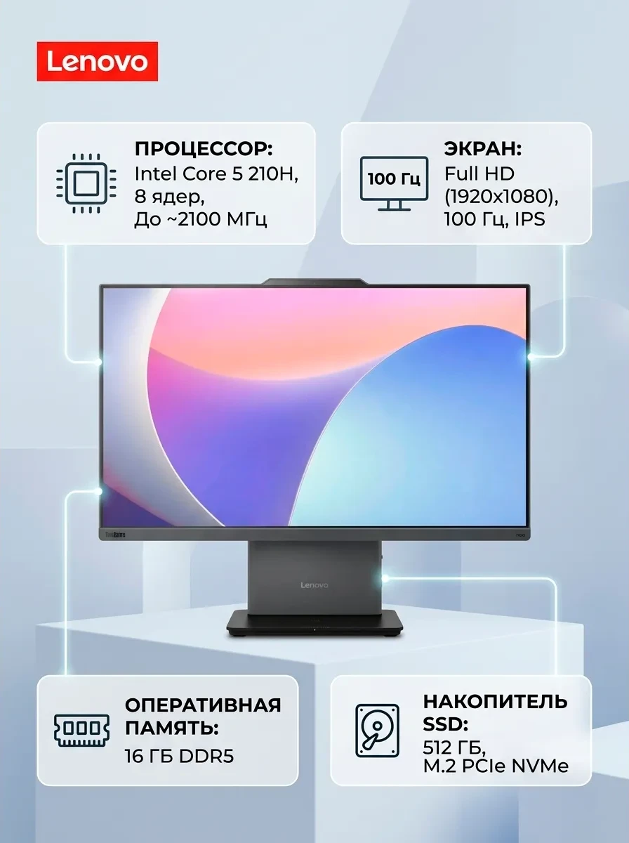 Моноблок Lenovo ThinkCentre neo 50a 12SD0068RU 16Гб