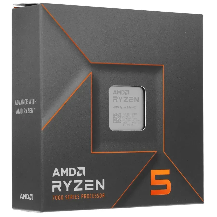 Процессор AMD Ryzen 5 7600X, 6 ядер, AM5