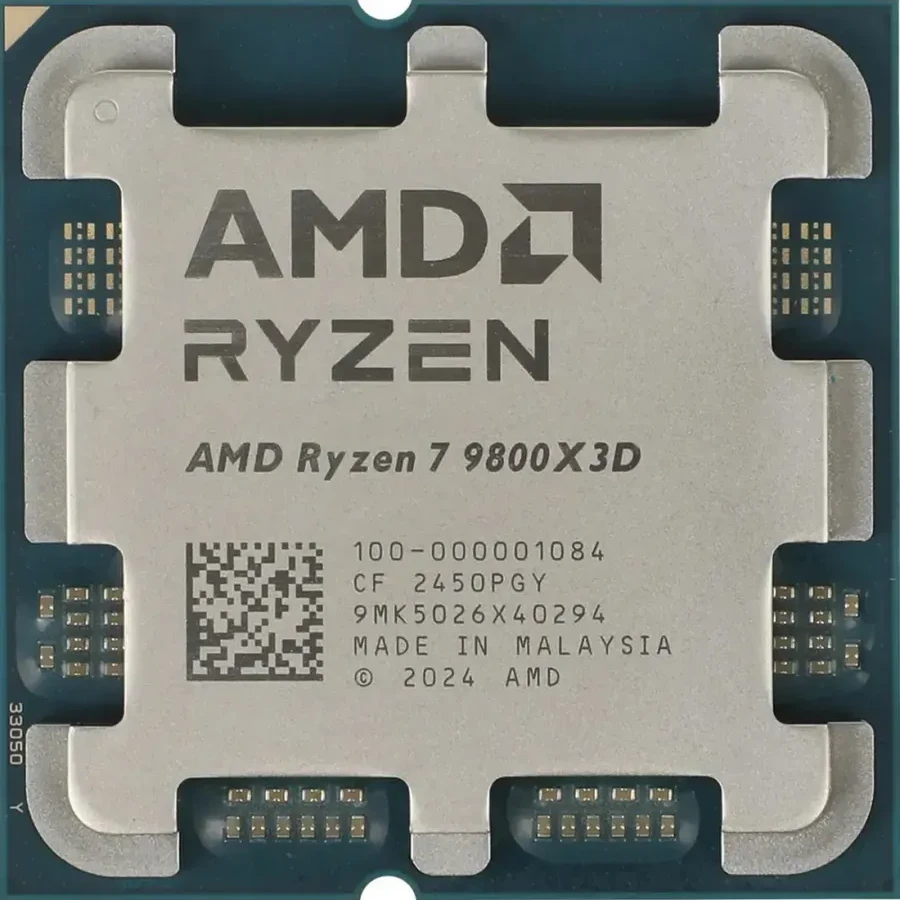 Процессор AMD Ryzen 7 9800X3D, 8 ядер, 4.7/5.2 ГГц, AM5