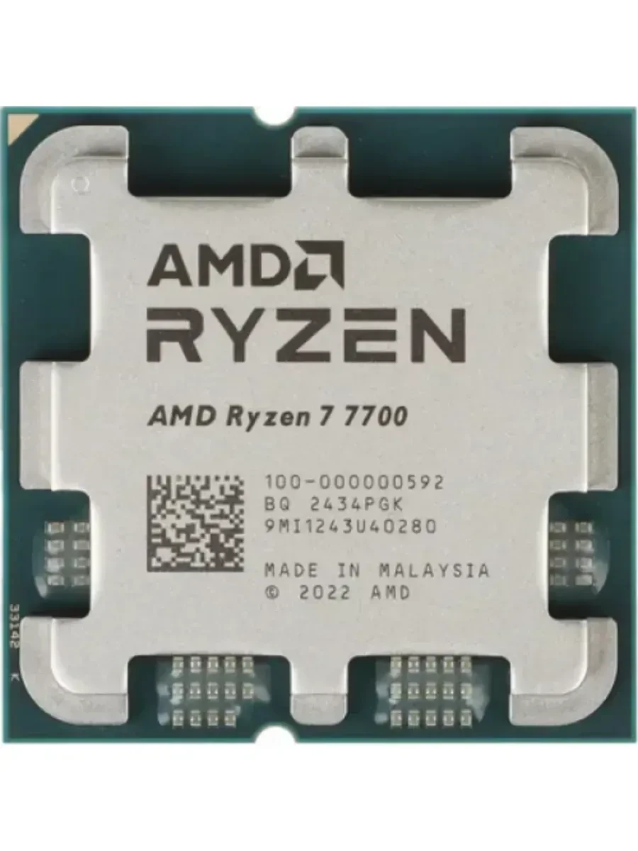 Процессор AMD Ryzen 7 7700, 8 ядер, 3.8/5.3 ГГц, AM5