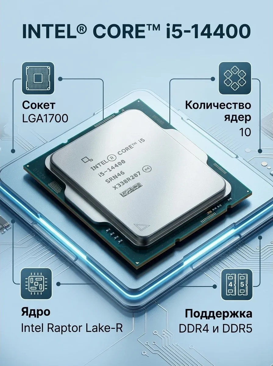 Процессор Intel Core i5-14400, 2.5GHz, 10C/16T, LGA1700 — 4