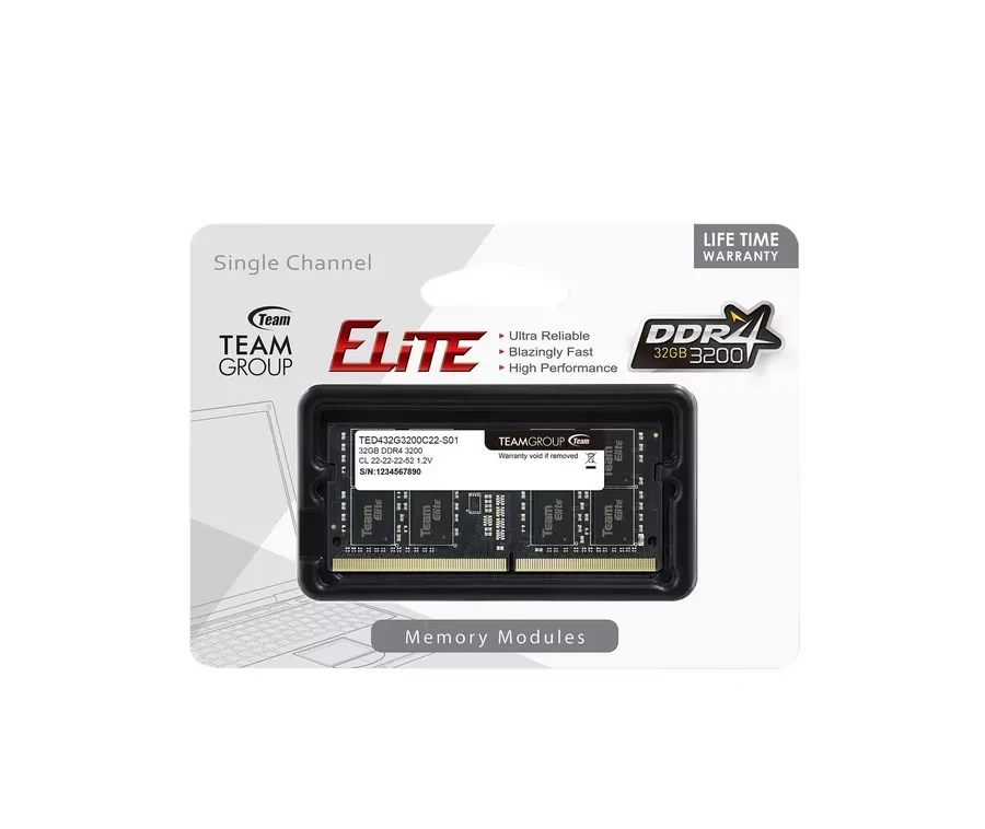 ОЗУ Team Group ELITE DDR4 32GB 3200MHz SO-DIMM