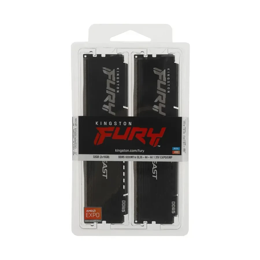 ОЗУ 32GB (2x16GB) Kingston Fury Beast DDR5 6000MHz — 3