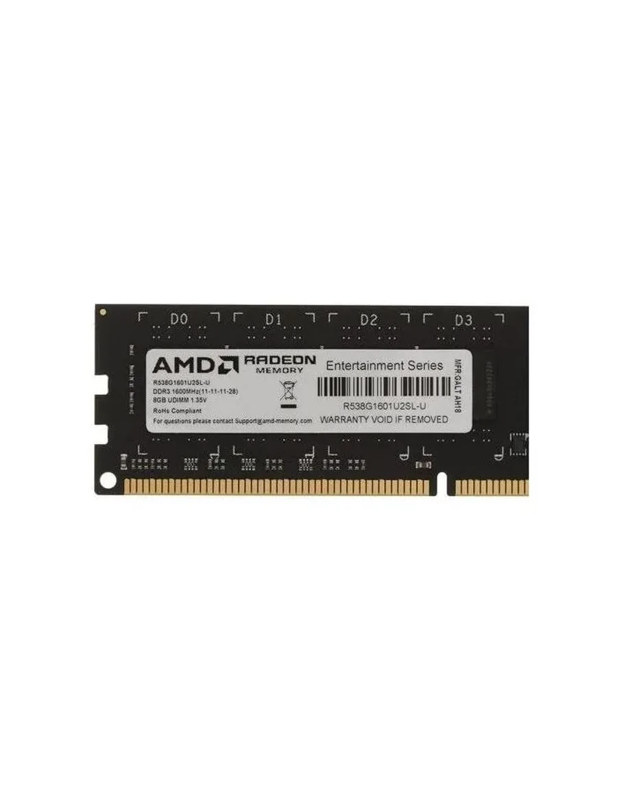 Оперативная память AMD Radeon R5 Entertainment 8GB DDR3L 1600 МГц, DIMM, CL11 — 4
