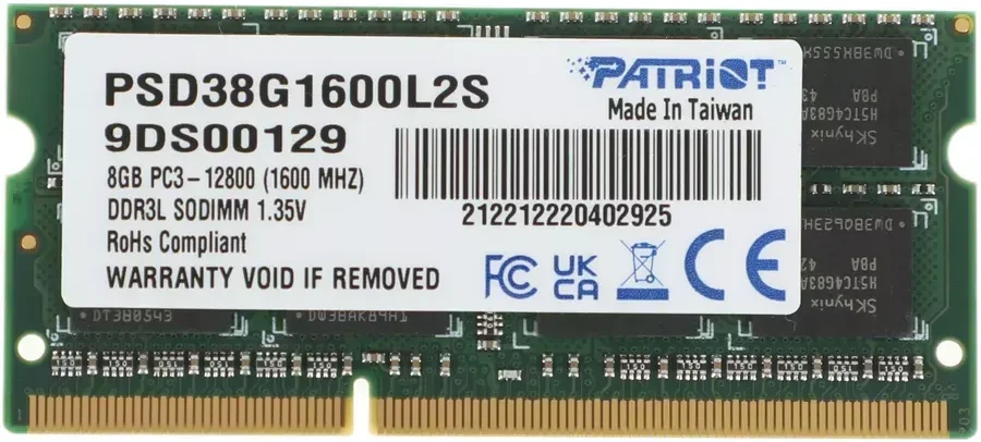 Модуль памяти Patriot DDR3, 8GB, SO-DIMM, 1600MHz — 3