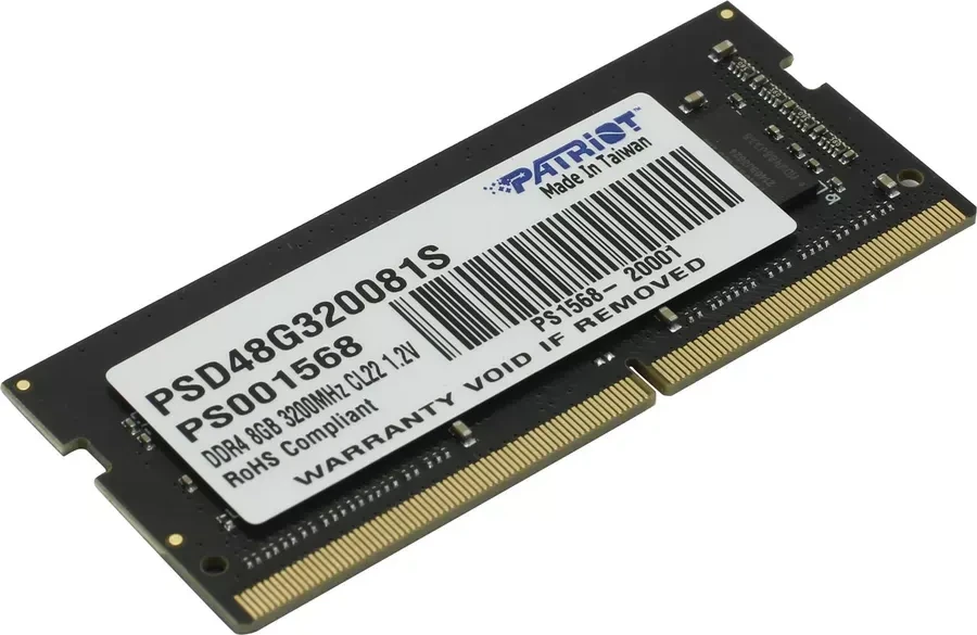 ОЗУ Patriot SL, DDR4 8GB SO-DIMM 3200MHz