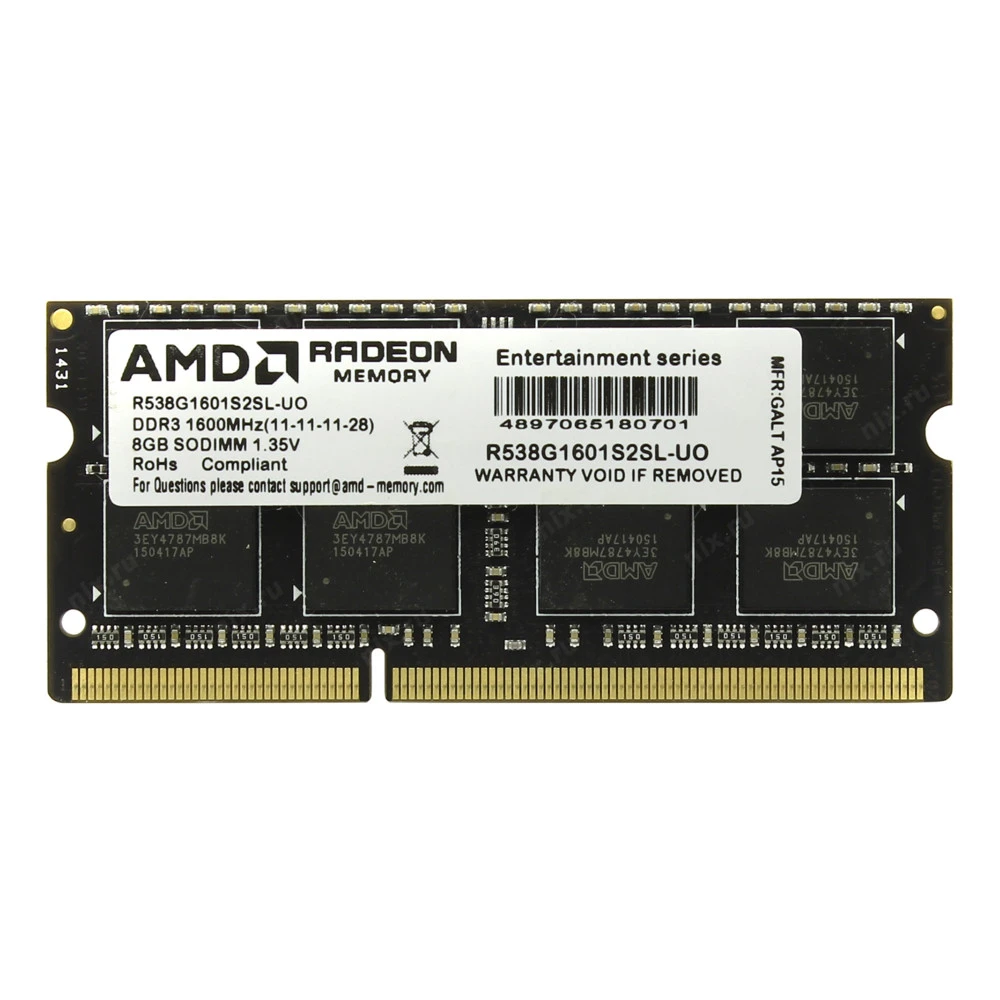 ОЗУ для ноутбука AMD Radeon R5 8GB DDR3L 1600MHz — 3