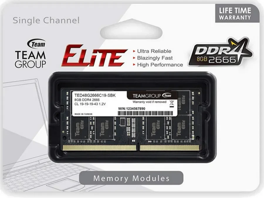 Оперативная память Team Group ELITE 8GB DDR4 2666MHz