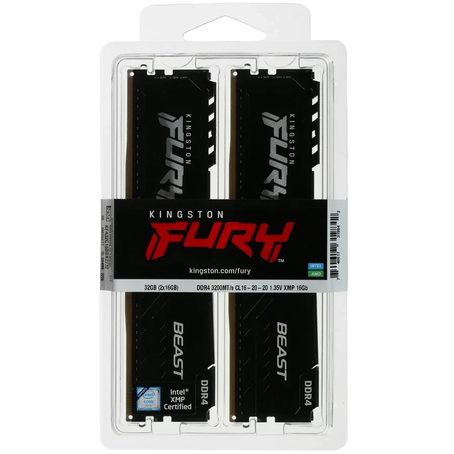 Операативная память Kingston Fury Beast, 2x16GB, DDR4, 3200MHz