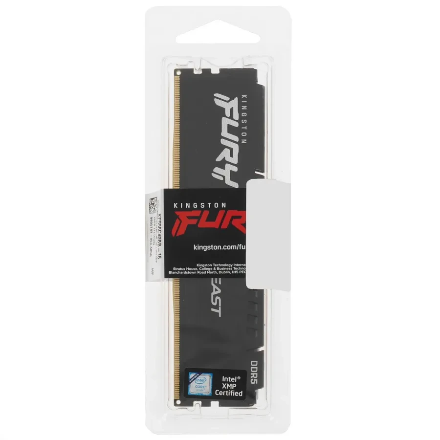 Оперативная память Kingston FURY Beast Black, 16 ГБ, DDR5-5600, CL40, DIMM — 2