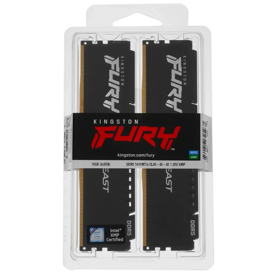 Операативная память Kingston Fury Beast, 2x8GB, DDR5, 5600MHz — 3