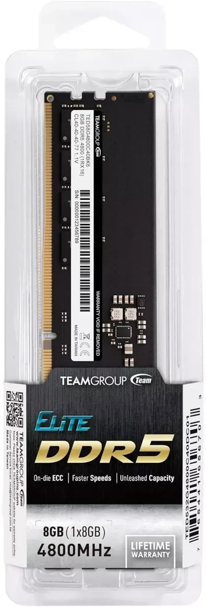 ОЗУ Team Group ELITE, 8GB, DDR5, 4800MHz, CL40 — 2