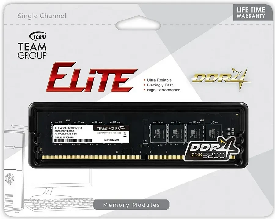ОЗУ Team Group ELITE DDR4 32GB 3200MHz