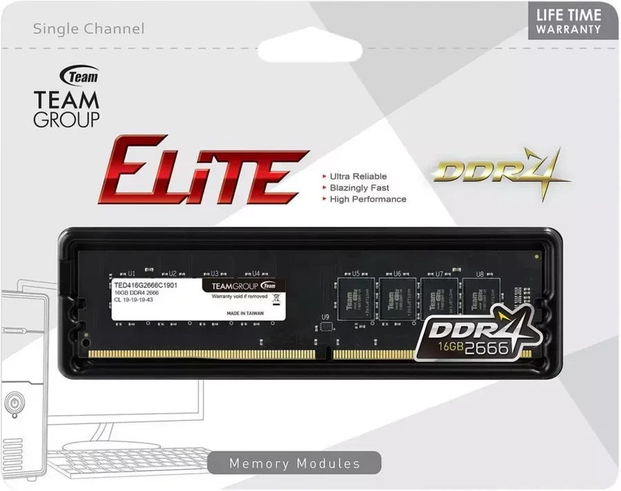 ОЗУ Team Group ELITE 16GB DDR4 2666MHz CL19