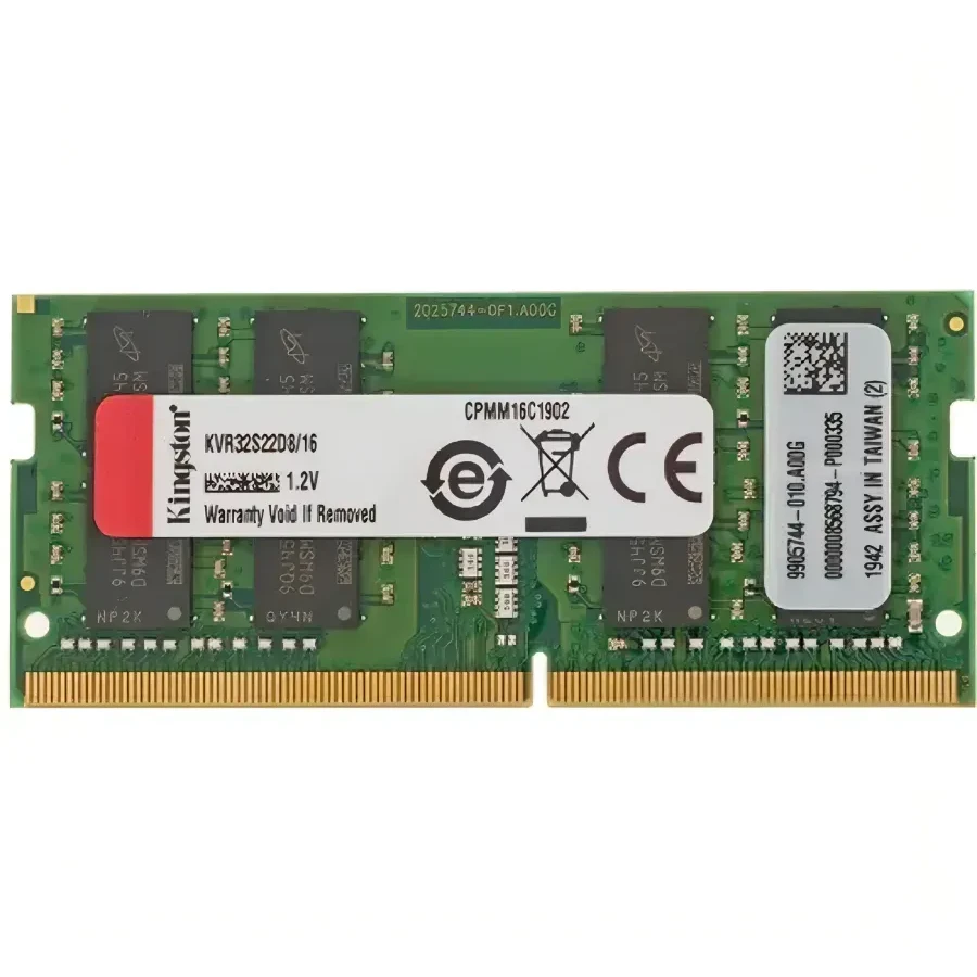 ОЗУ Kingston KVR32S22D8, 16GB DDR4-3200, SO-DIMM, ноутбук