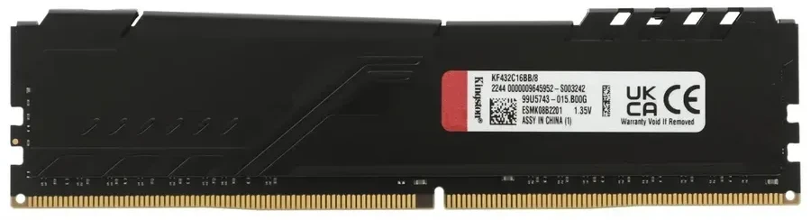 Оперативная память Kingston FURY Beast DDR4 8GB 3200MT/s, черная — 5
