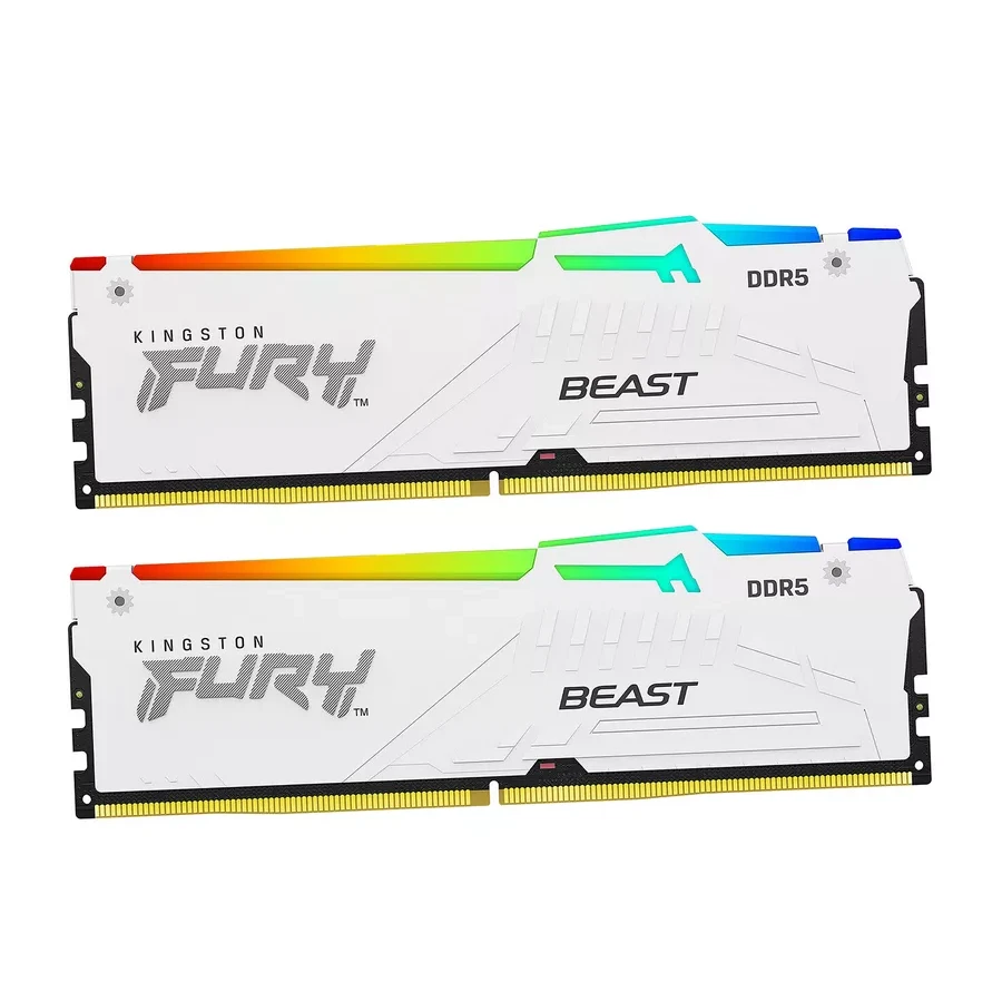 ОЗУ Kingston Fury Beast RGB DDR5 32GB, 5600MHz, CL36, белая