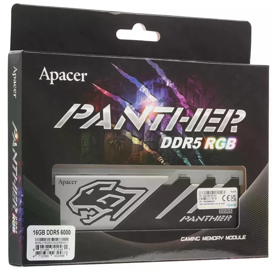 ОЗУ Apacer Panther DDR5 16GB, 5600MHz — 4