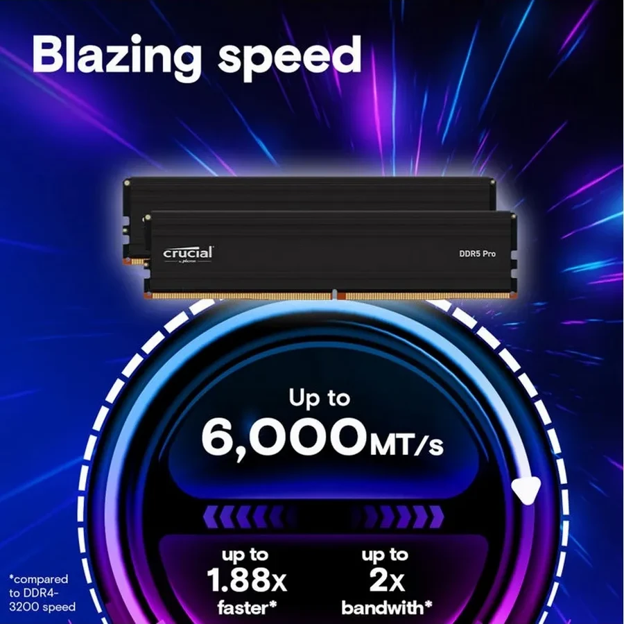 Оперативная память Crucial PRO DDR5, 16GB, 5600MHz, CL46 — 2