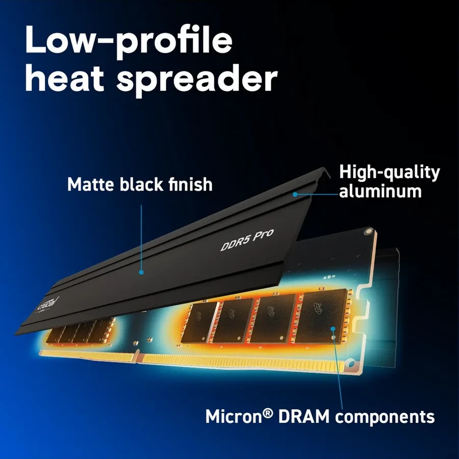 Оперативная память Crucial PRO DDR5, 16GB, 5600MHz, CL46 — 5