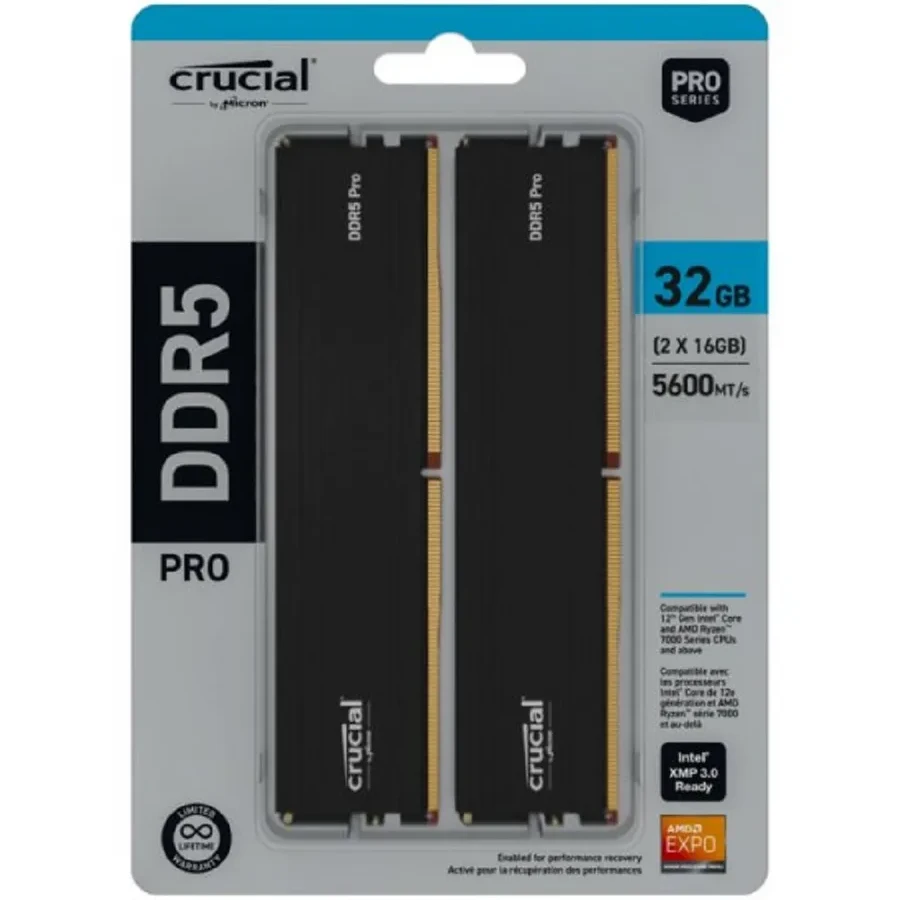 Оперативная память Crucial PRO DDR5, 2x16GB, 5600MHz, CL46 — 3