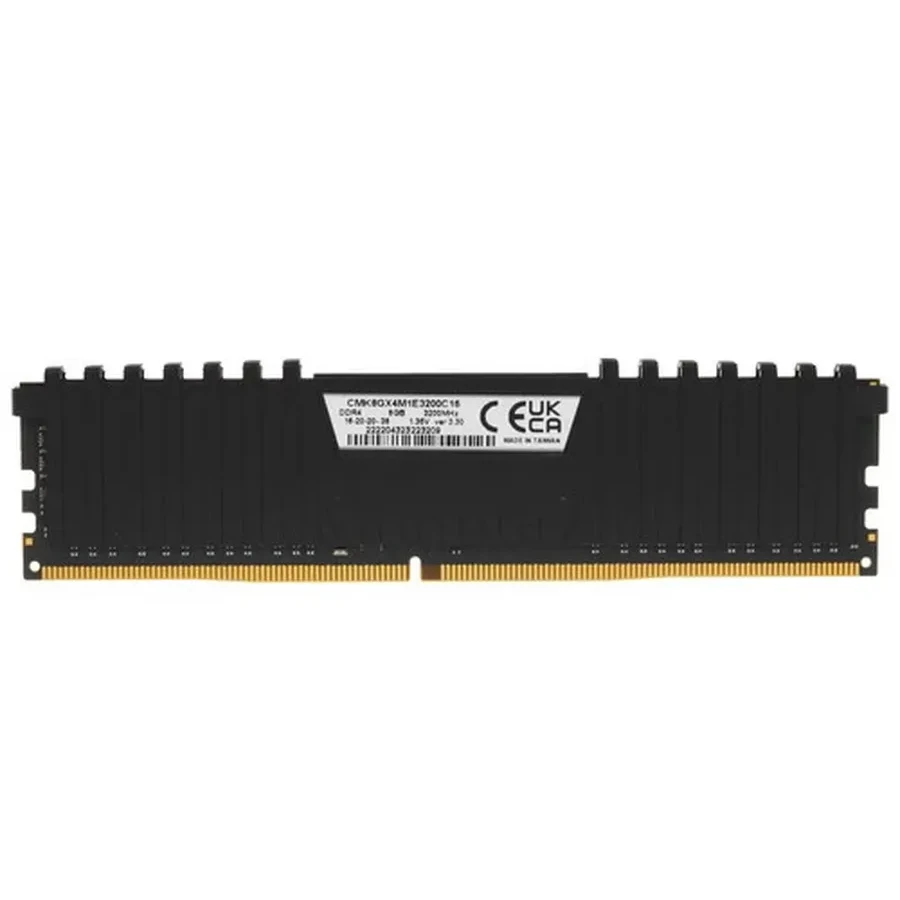 Оперативная память CORSAIR DDR4, 3200MHz 8GB 1x8GB Dimm, Unbuffered, Single Rank, 16-20-20-38, XMP 2.0, Vengeance LPX black Heatspreader, Black PCB, 1.35V — 3