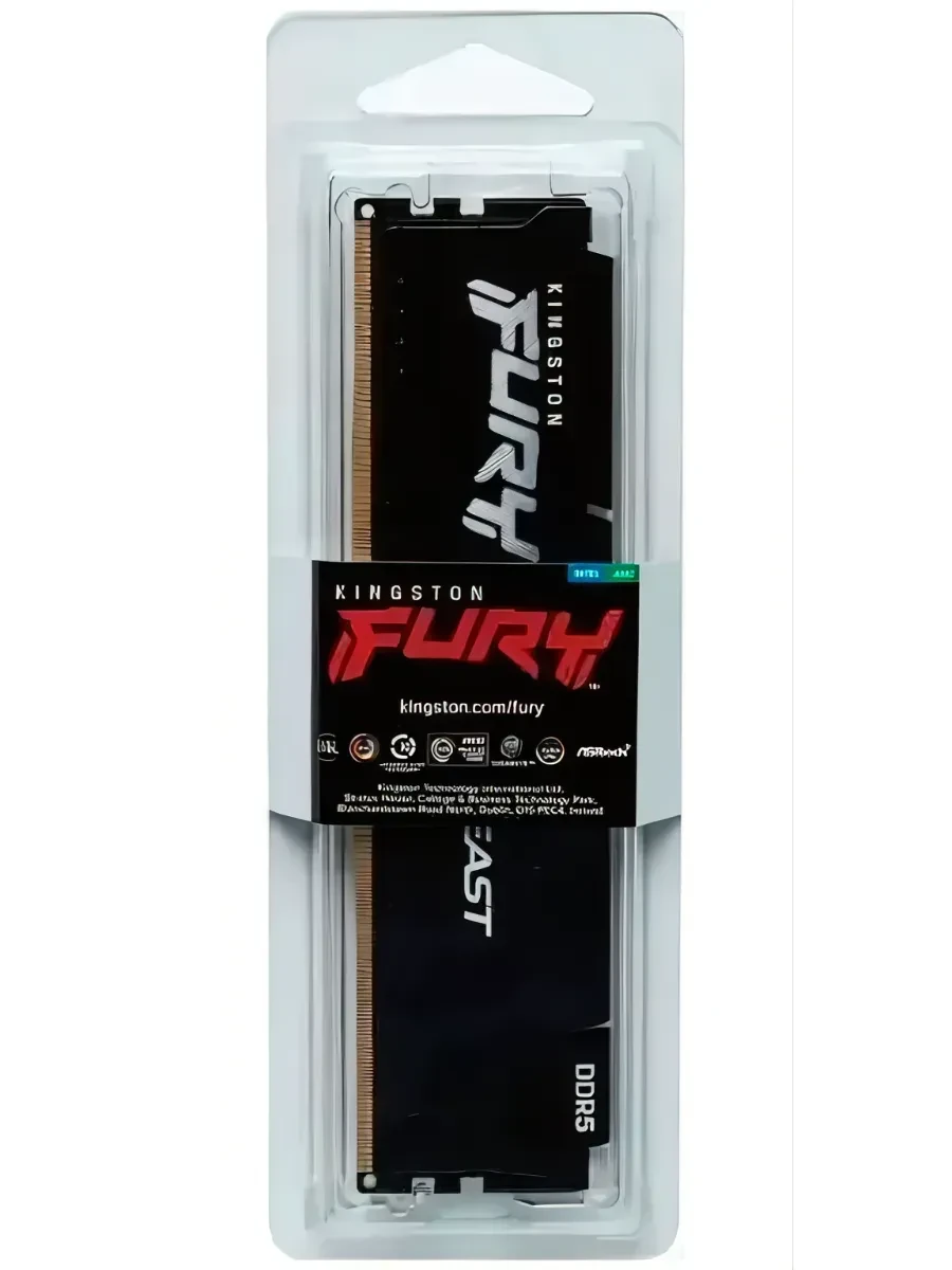Оперативная память DIMM DDR5 16 GB <5600MHz> Kingston Fury Beast, KF556C36BBE-16, CL36, black — 2
