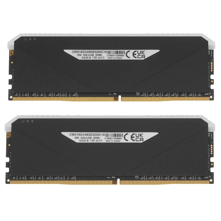 Оперативная память CORSAIR DDR4, 3200MHz 16GB 2x8GB Dimm, 16-20-20-38, XMP 2.0, Vengeance RGB RS, RGB LED, Black PCB, 1.35V, for AMD Ryzen & Intel — 3