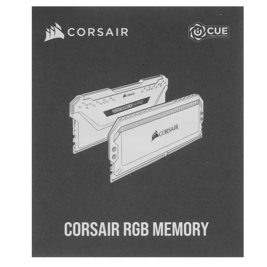 Оперативная память CORSAIR DDR4, 3200MHz 16GB 2x8GB Dimm, 16-20-20-38, XMP 2.0, Vengeance RGB RS, RGB LED, Black PCB, 1.35V, for AMD Ryzen & Intel — 4