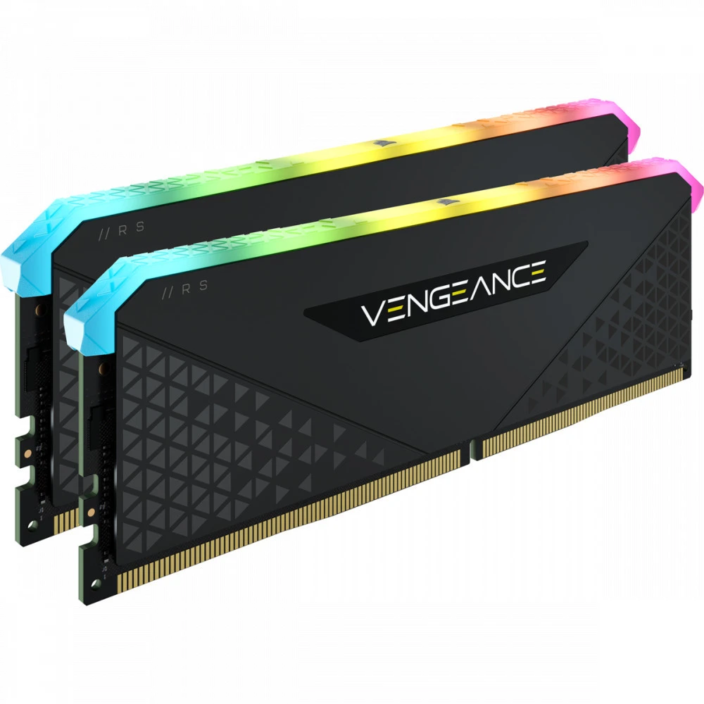 Оперативная память CORSAIR DDR4, 3200MHz 32GB 2x16GB Dimm, 16-20-20-38, XMP 2.0, Vengeance RGB RS Heatspreader, RGB LED, Black PCB, 1.35V, for AMD Ryzen & Intel XMP — 3
