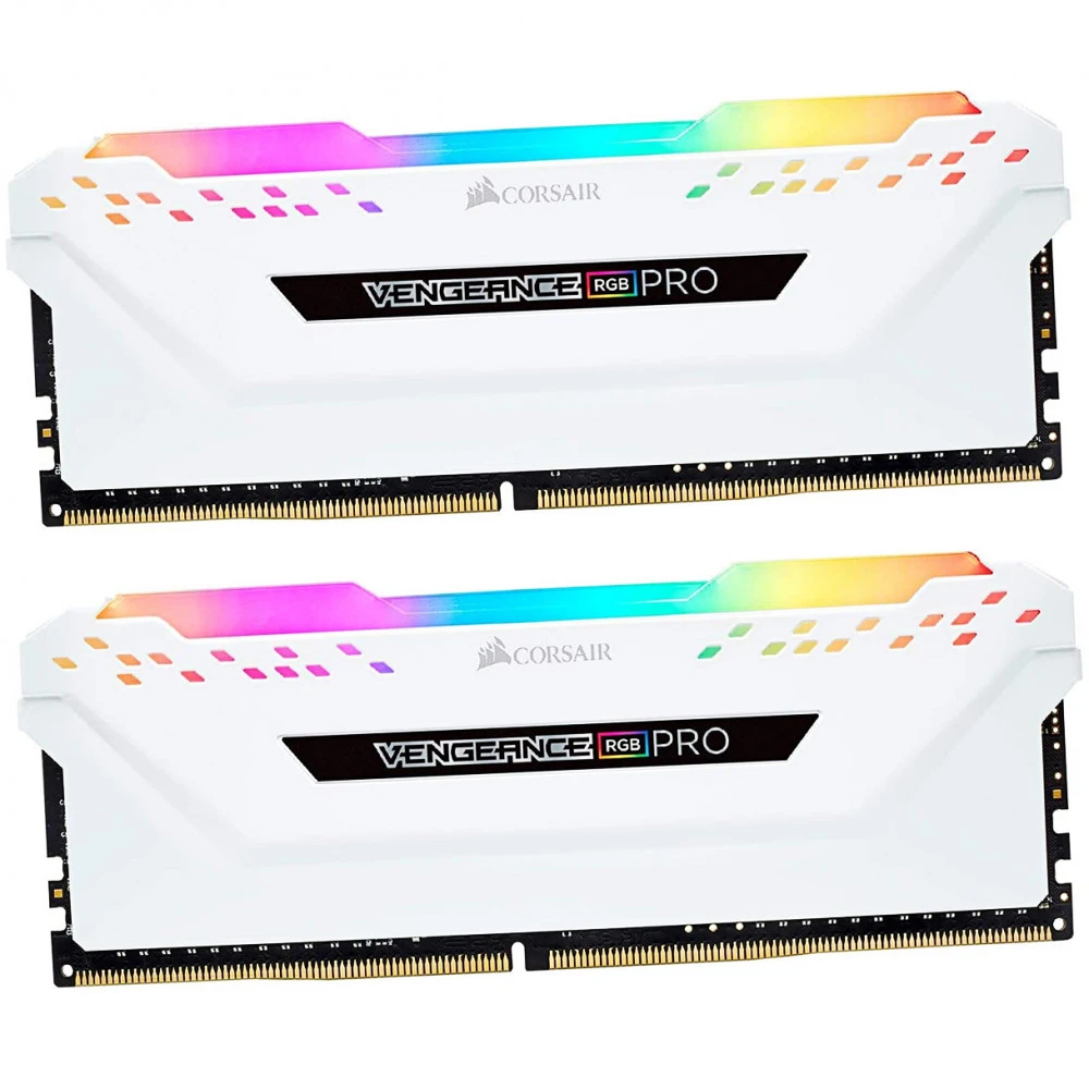 Оперативная память CORSAIR VENGEANCE RGB PRO 32GB (2x16GB) DDR4 3200 (PC4-25600) C16 1.35V Desktop Memory - White, 0840006620075 — 2