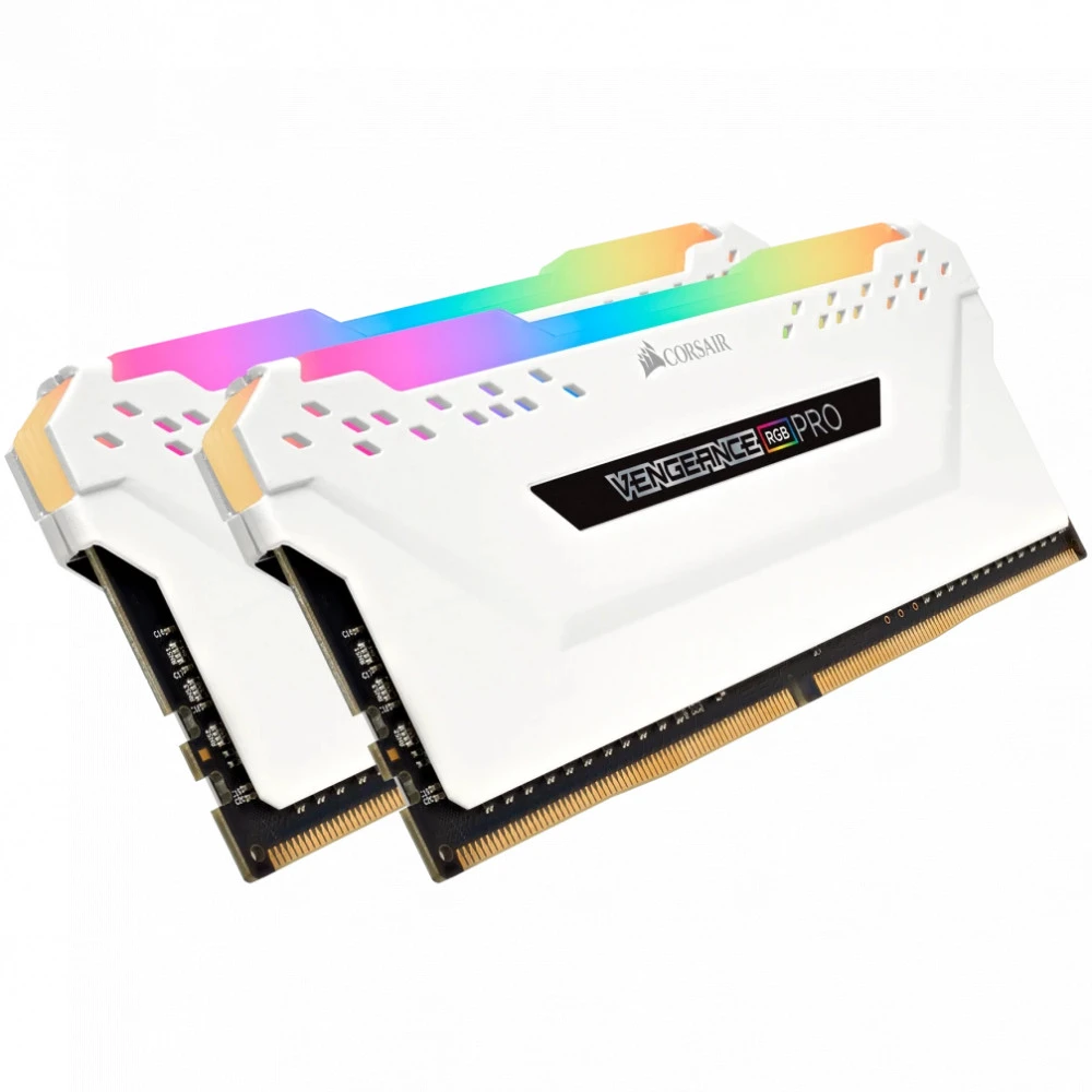 Оперативная память CORSAIR VENGEANCE RGB PRO 32GB (2x16GB) DDR4 3200 (PC4-25600) C16 1.35V Desktop Memory - White, 0840006620075 — 3