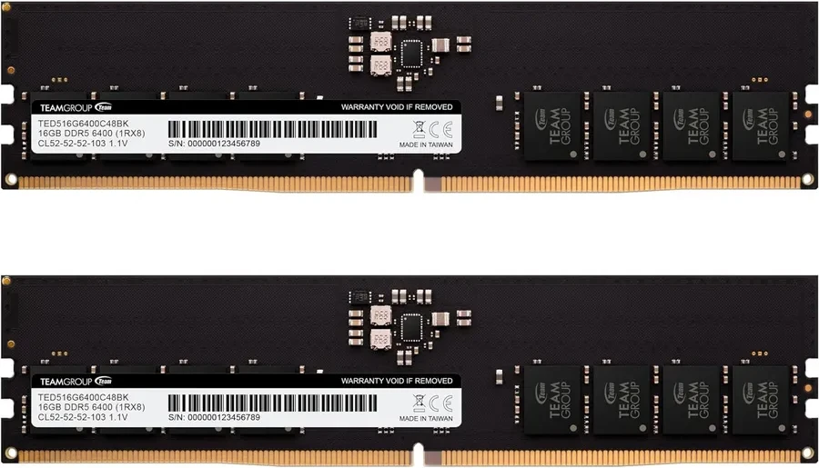 Оперативная память 32GB Kit (2x16GB) 6400MHz DDR5 Team Group ELITE PC5-51200 TED532G6400C52DC01 — 2