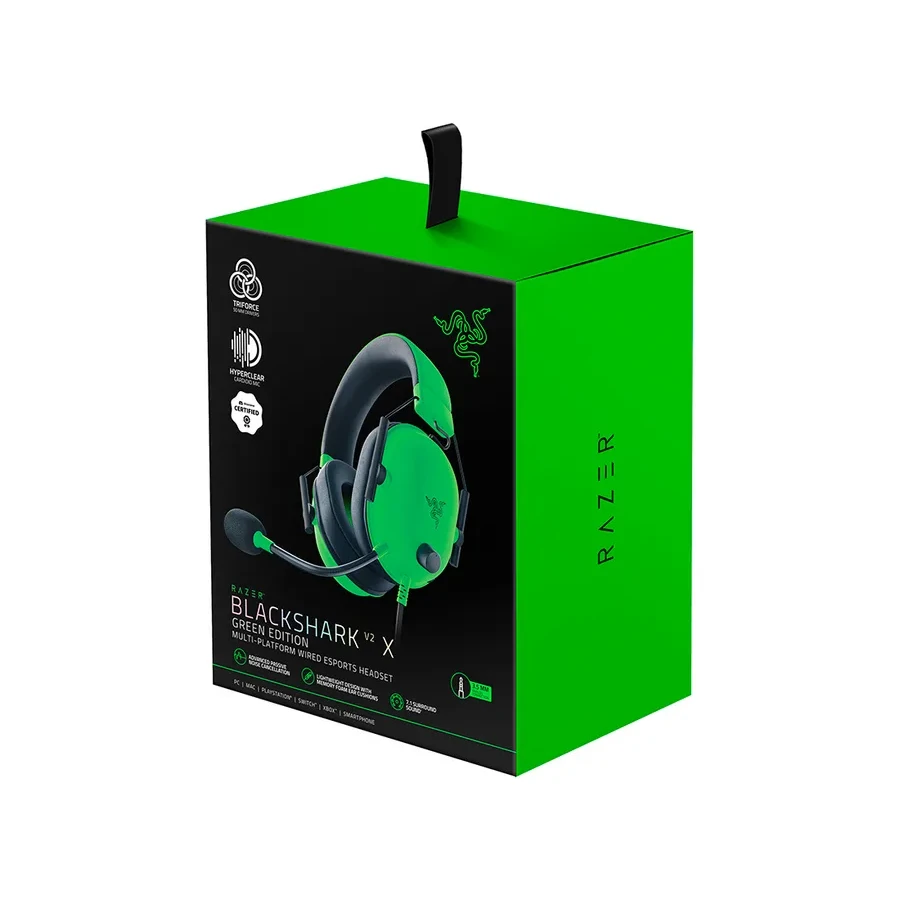 Игровые наушники Razer Blackshark V2 X, зелёные — 3