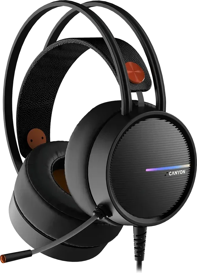 Игровая гарнитура CANYON INTERCEPTOR GH-8A, 3.5mm/USB, чёрная