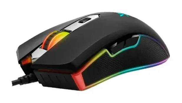 Мышь Rapoo V28S, игровая, RGB, проводная, черная