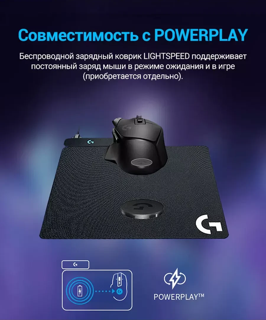Мышь Logitech G502 X LIGHTSPEED, беспроводная, белая — 4
