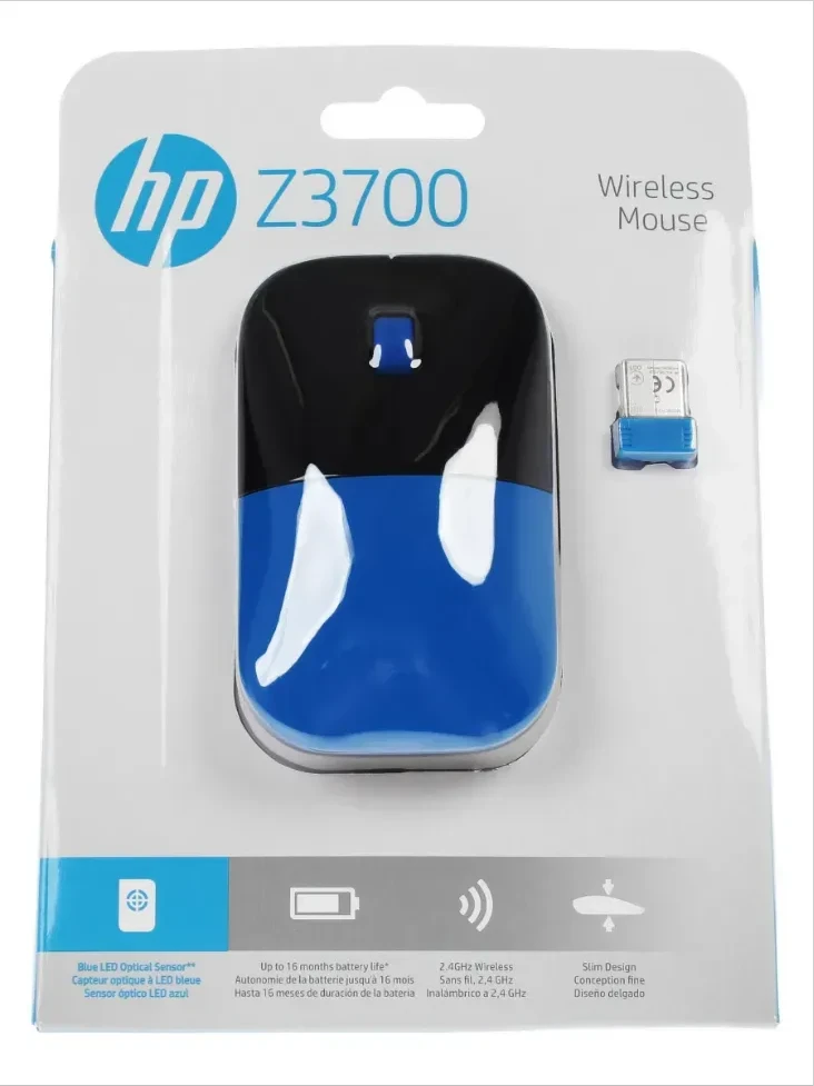 Мышь беспроводная HP Z3700, синяя — 2