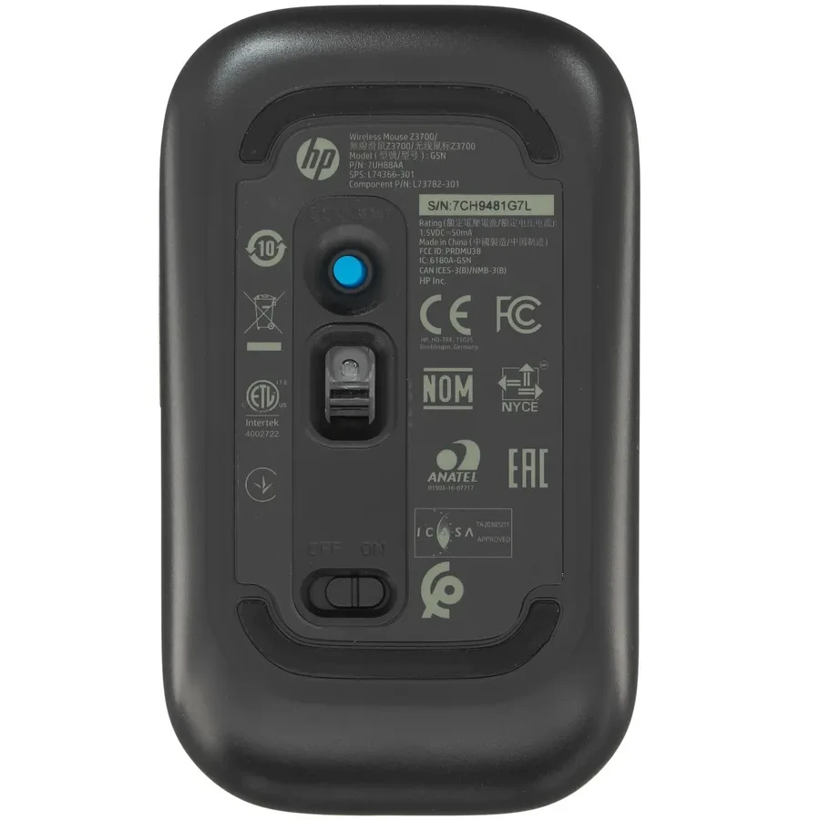 Мышь беспроводная HP Z3700, синяя — 2