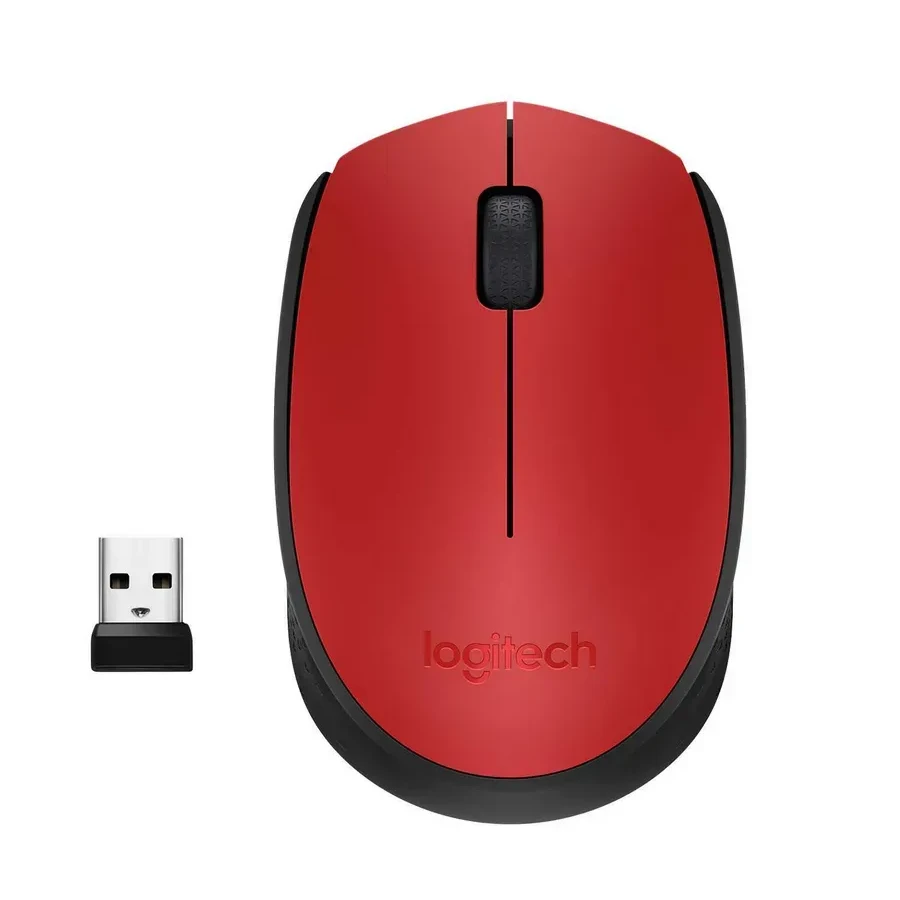Мышь Logitech M171, беспроводная, красная, 1000dpi