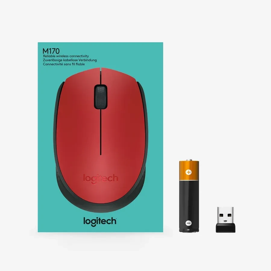 Мышь Logitech M171, беспроводная, красная, 1000dpi — 2
