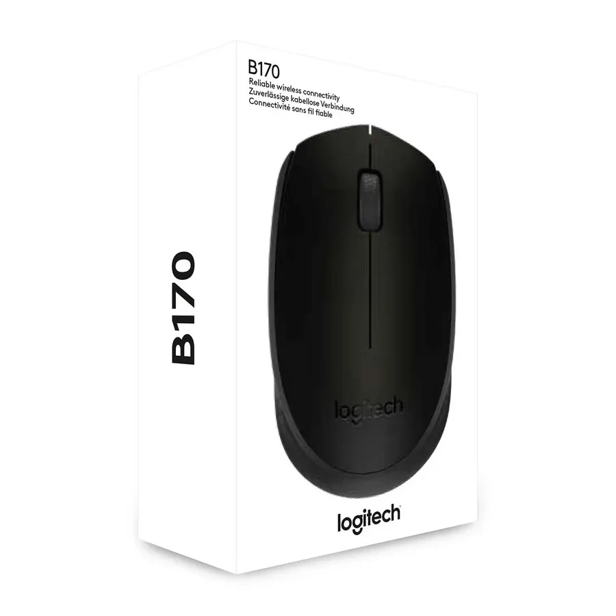 Мышь Logitech B170, беспроводная, чёрная, 1000dpi — 2