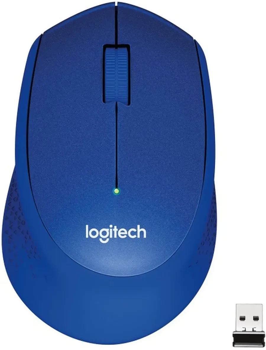 Мышь Logitech M330 Silent Plus, беспроводная, синяя