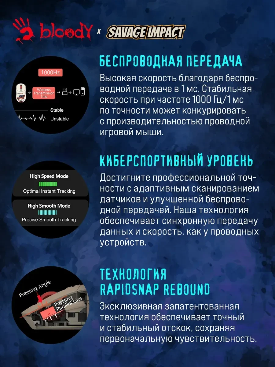 Беспроводная игровая мышь Bloody R72 Ultra Proxy Boom — 5