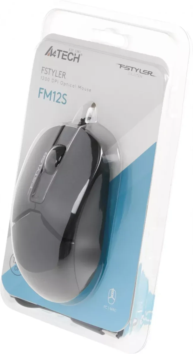 Мышь A4tech Fstyler FM12S, USB, чёрная